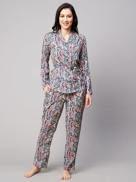 Women 2 Pieces Ethnic Motifs Printed Night suit