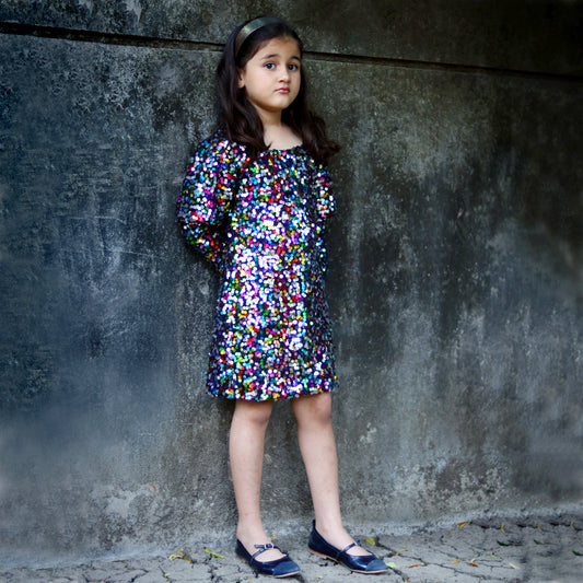 Sequin With Cotton Lining Multi Party Dress