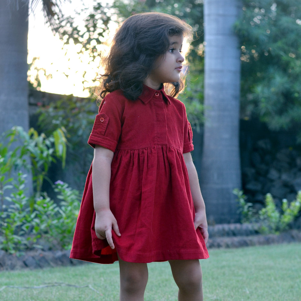 Trendy Girls Dress - Red