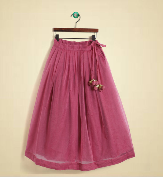 Pink Elbow Sleeves Sequin Blouse and Lehenga Set