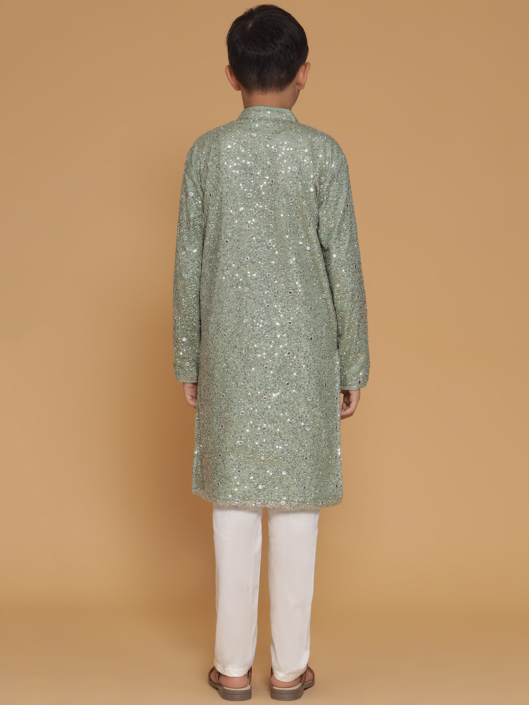 Piccolo- Sequin Kurta Pyjama Set- Green