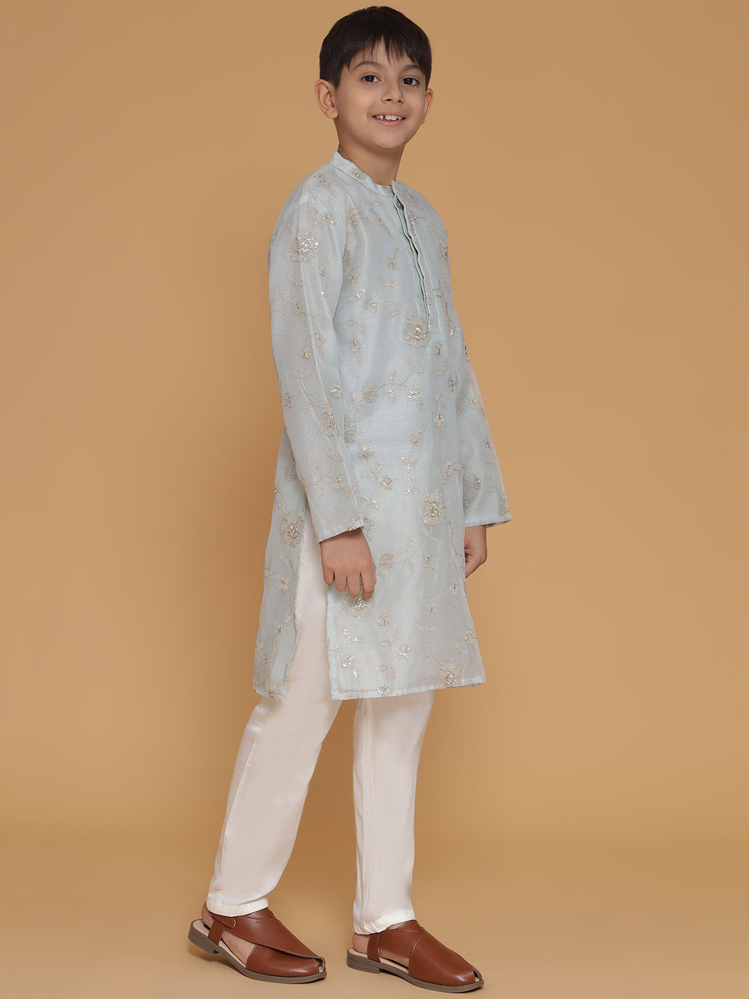 Boys Embroidered Kurta Pyjama Set