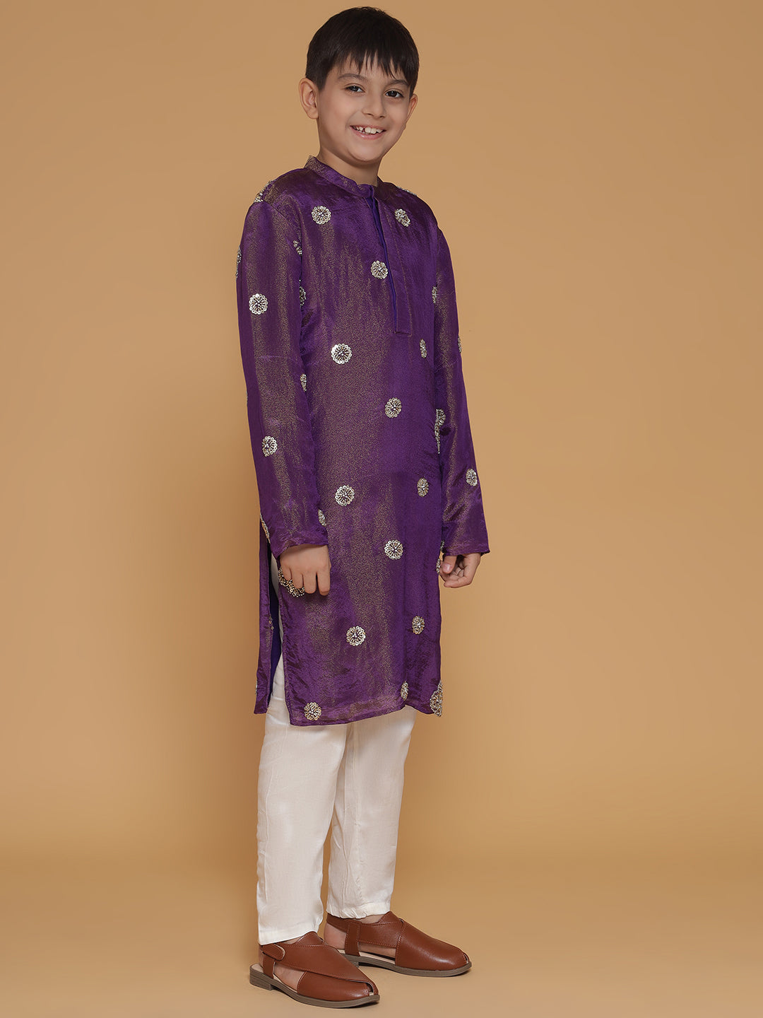 Piccolo- Handwork Kurta Pyjama Set- Purple