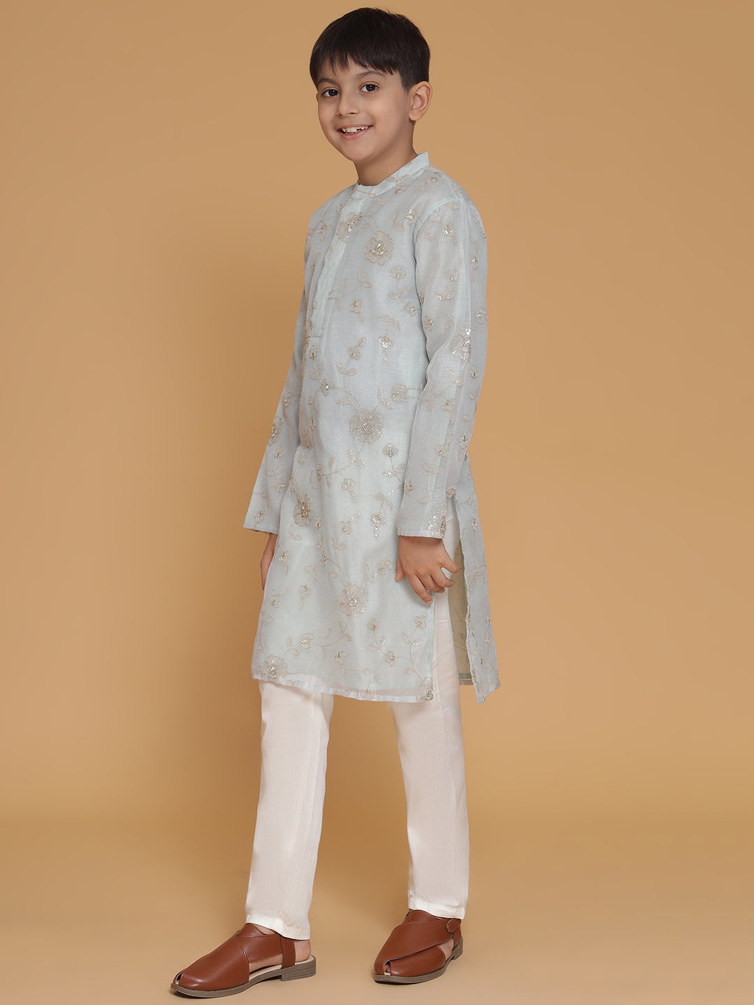 Boys Embroidered Kurta Pyjama Set