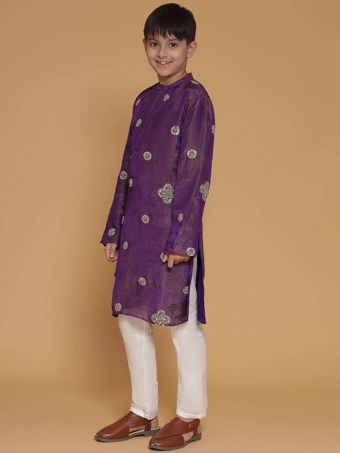 Piccolo- Handwork Kurta Pyjama Set- Purple