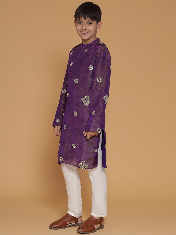 Piccolo- Handwork Kurta Pyjama Set- Purple