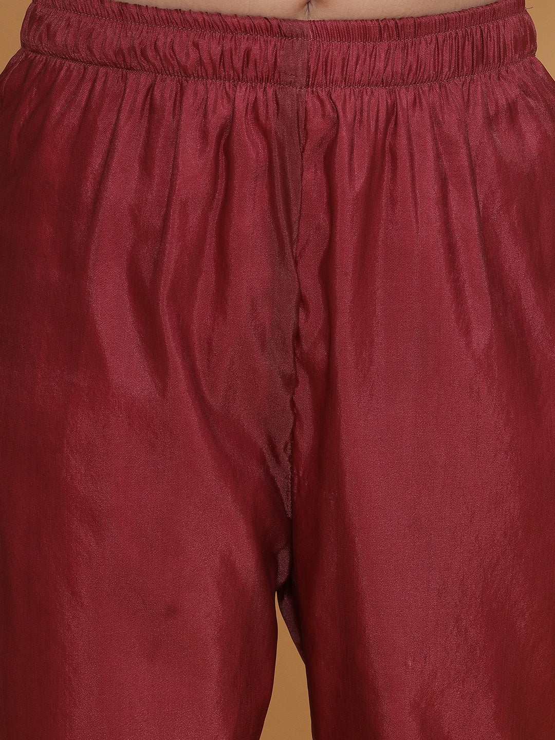 PICCOLO- Organza Embroidered Kurta Pant Set-Burgundy