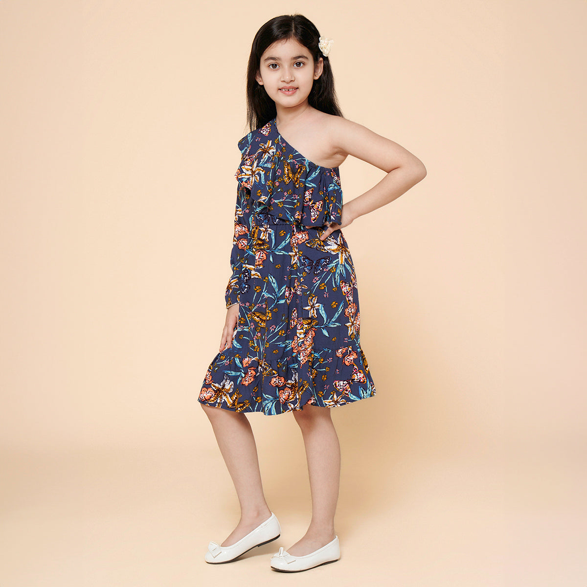 One Shoulder Ruffled Dress