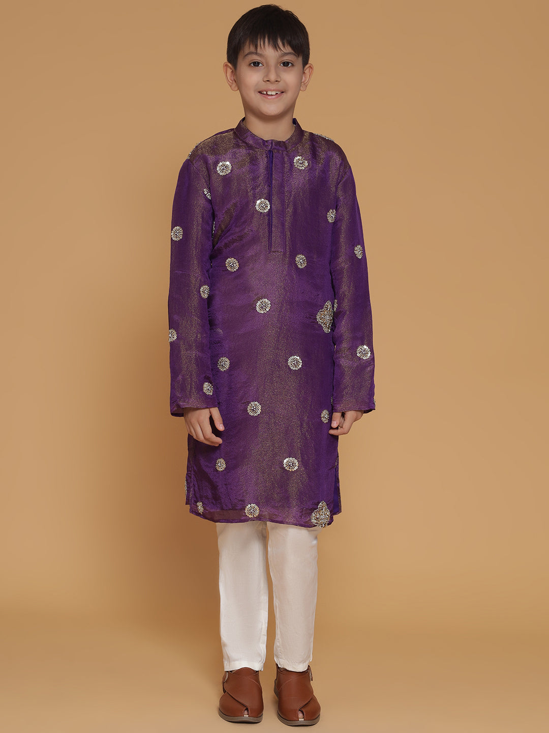 Piccolo- Handwork Kurta Pyjama Set- Purple