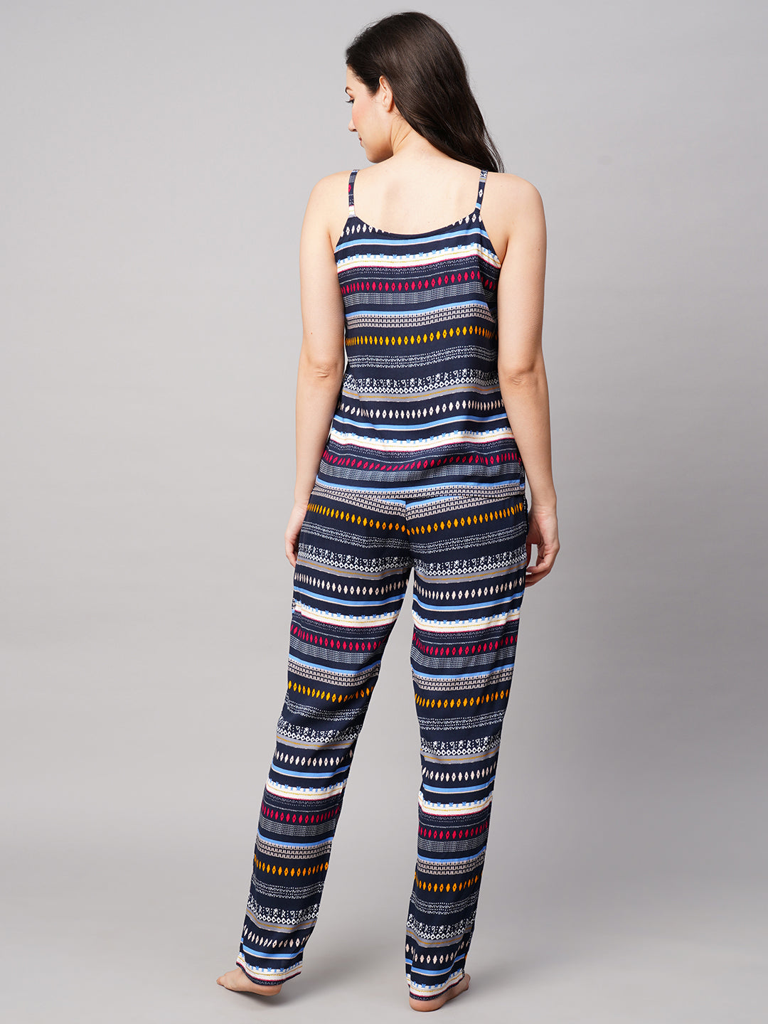 Women 2 Pieces Geometric Printed Night suit