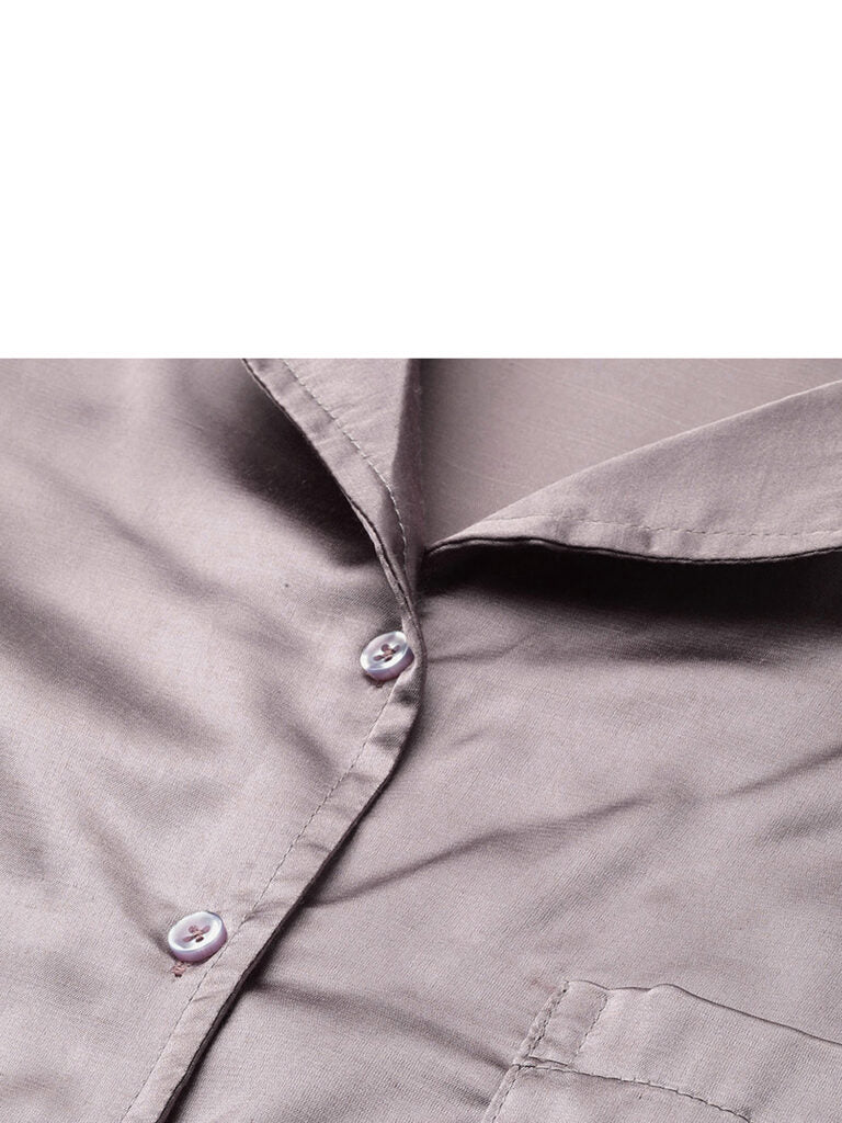 Women Grey Solid Night Suit
