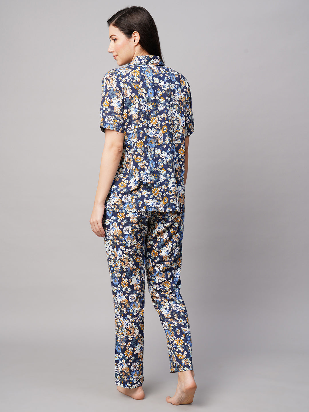 Women 2 Pieces Floral Printed Pure Cotton Night suit
