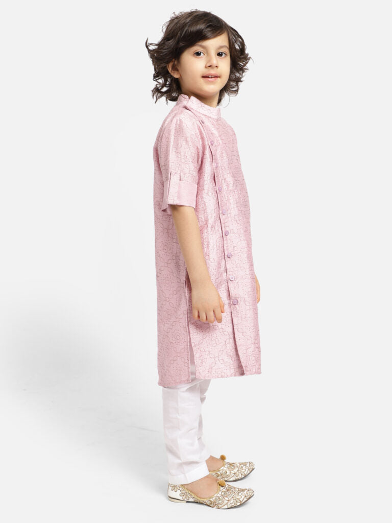 Lavender Kurta Payjama Set Beautify with Golden Glitter