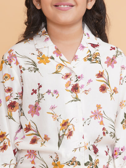 Girls Floral Skirt and Shirt Co-Ord Set