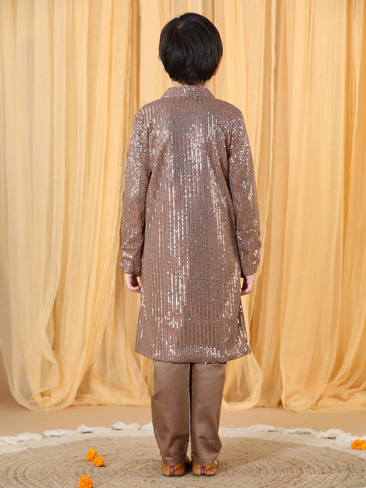 Piccolo Boy's Copper sequence Kurta and pyjama set