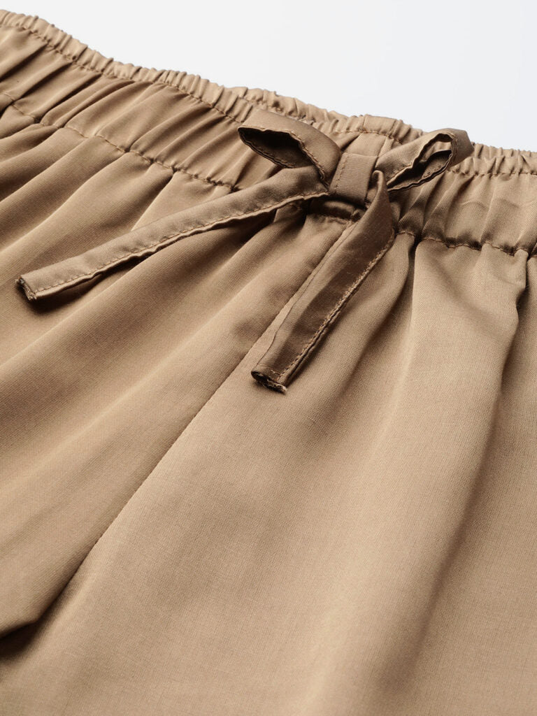 Women Golden Satin Finish Solid Night Suit with Eye Mask