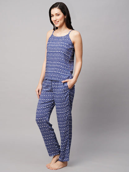 Women 2 Pieces Printed Night suit
