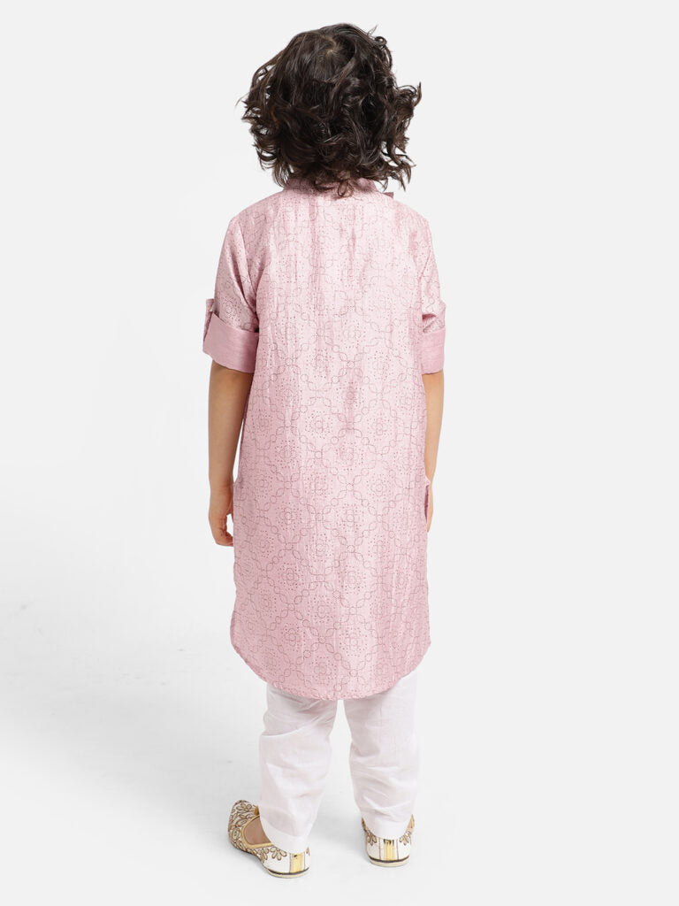 Lavender Kurta Payjama Set Beautify with Golden Glitter