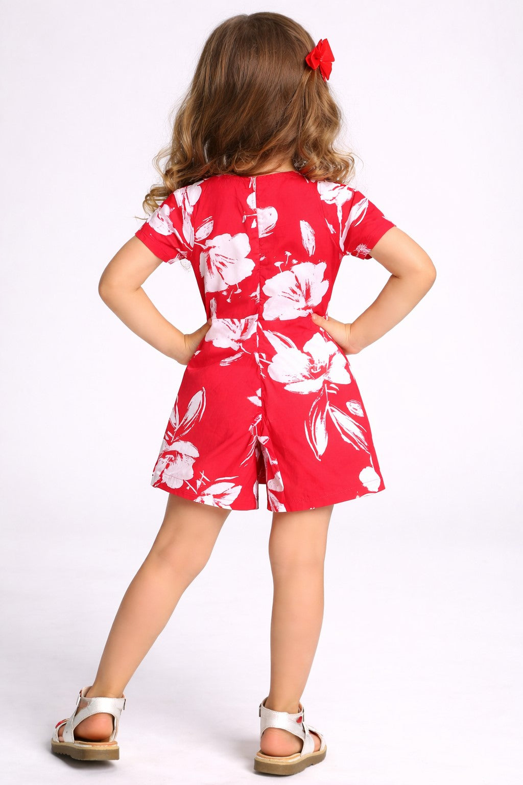 PICCOLO Floral Printed Playsuit-Red