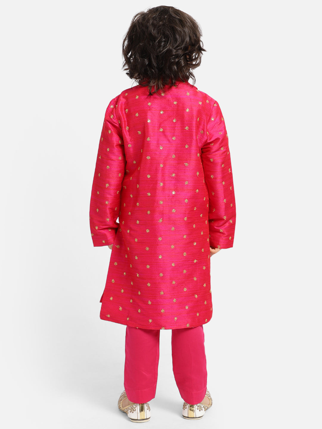 Piccolo Boys Pink Brocade Kurta & Pant Set