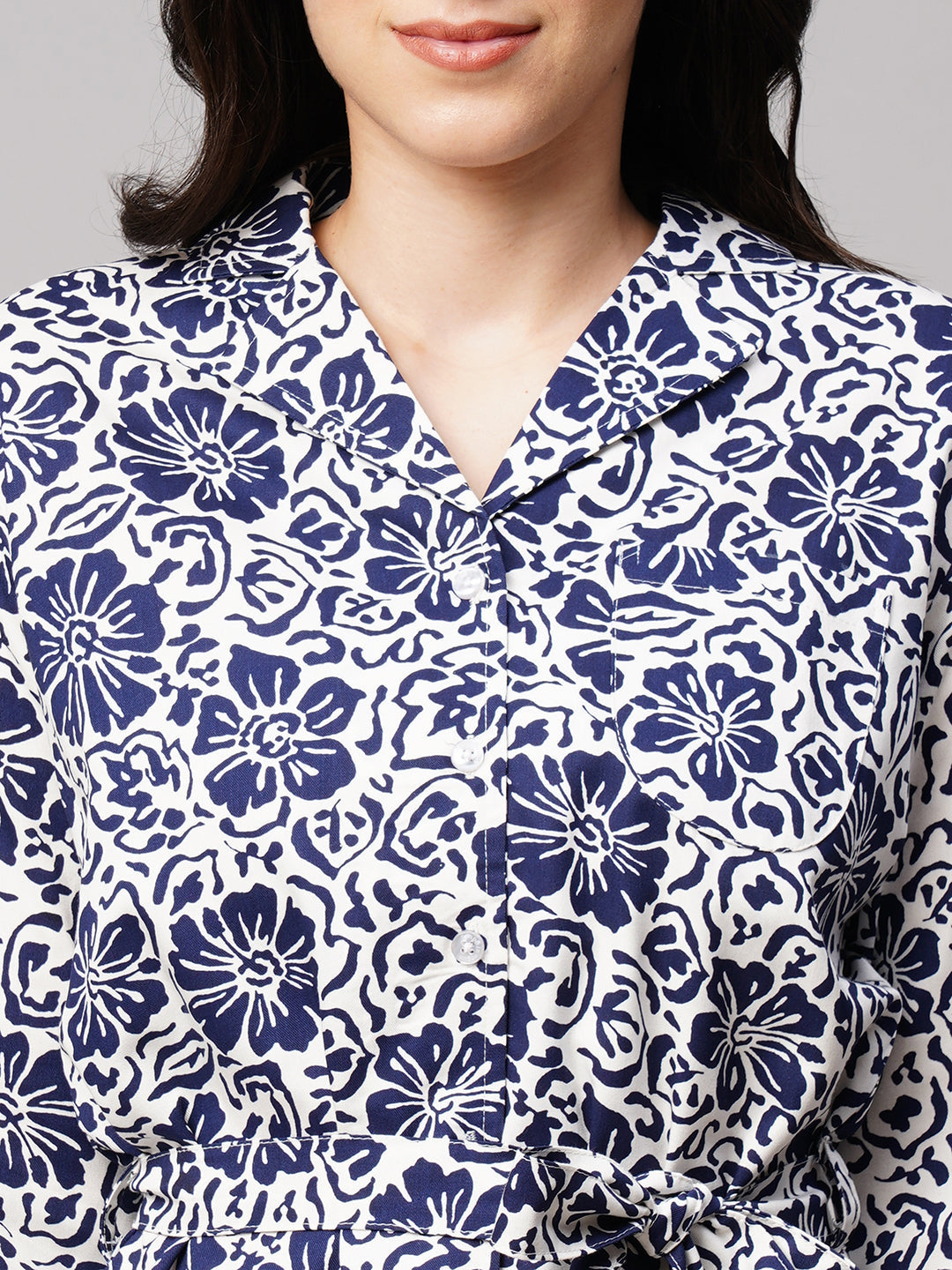 Women 2 Pieces Floral Printed Pure Cotton Night Suit