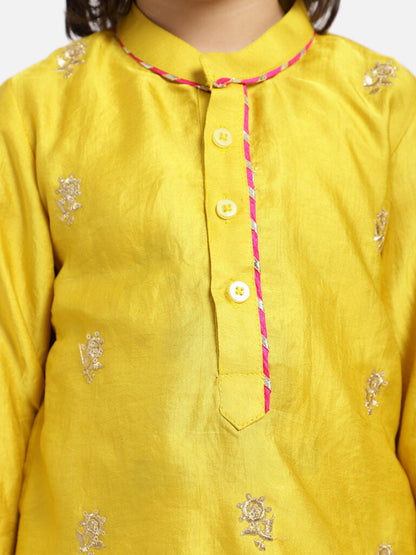 Yellow Full Sleeve Kurta Pyjama Set