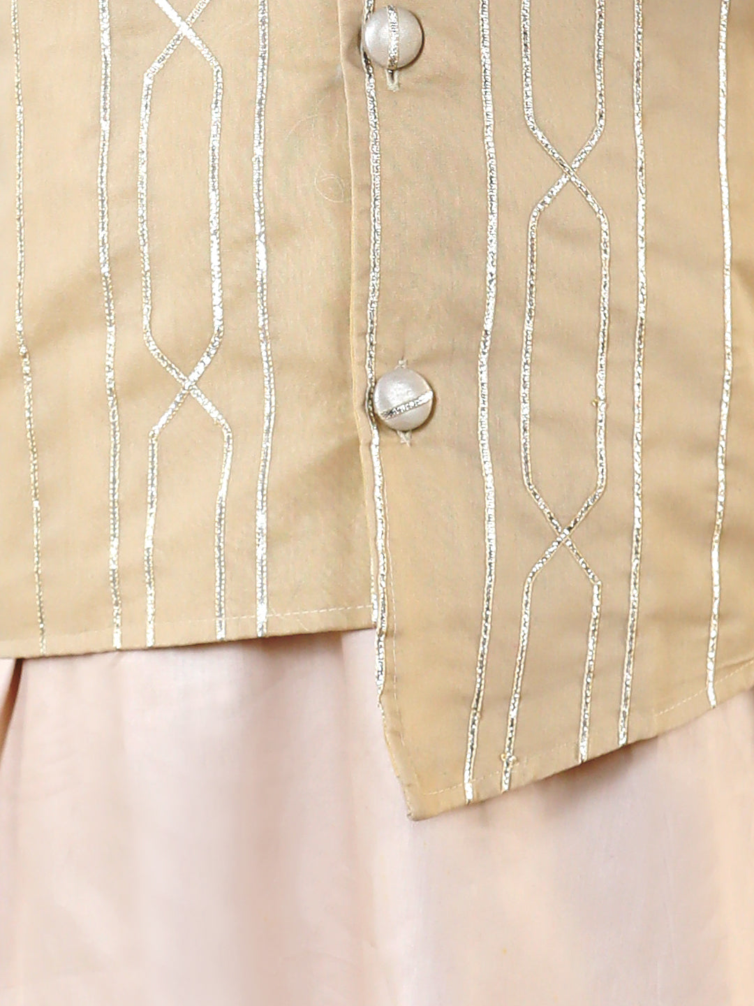 Piccolo Boy's Cream Kurta Pyjama with Gota Lining Jacket