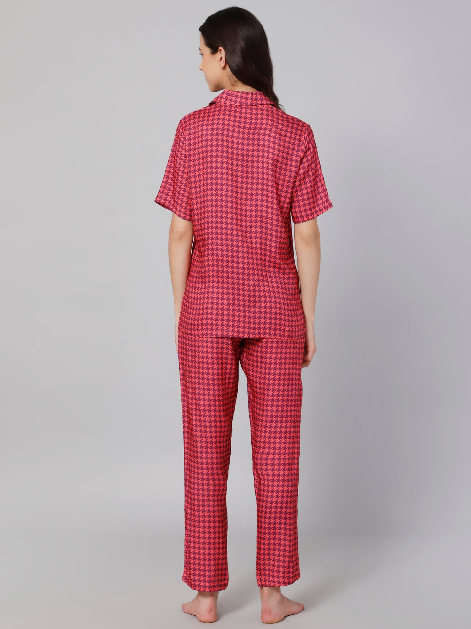 Women Pink Printed Night suit