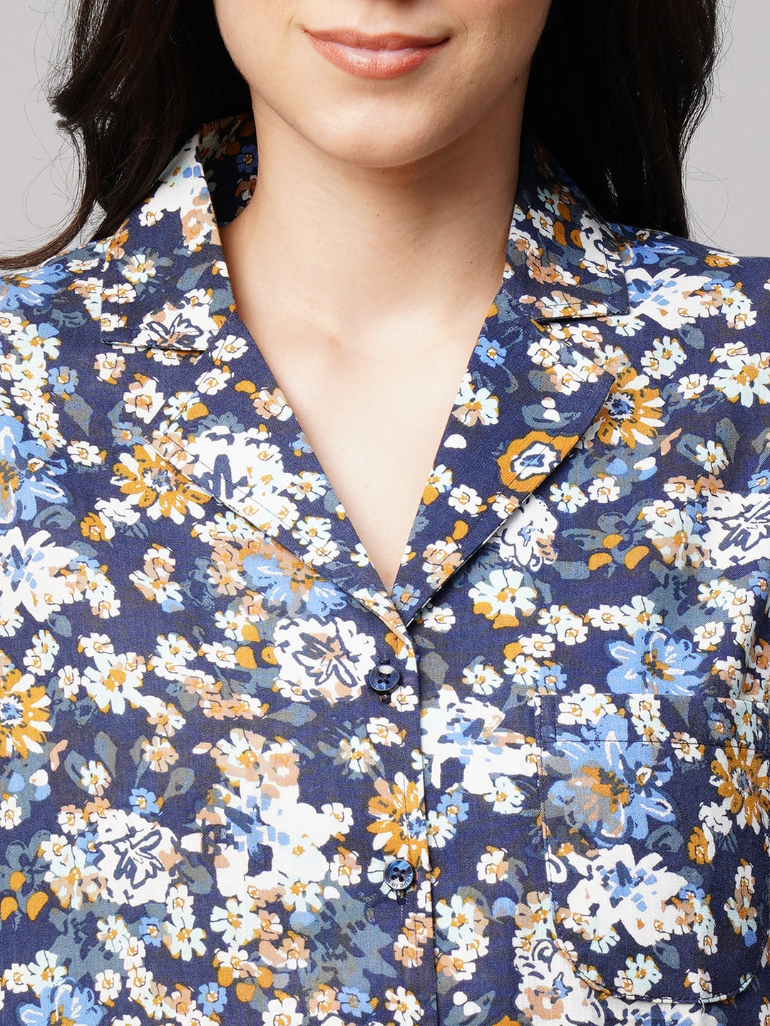 Women 2 Pieces Floral Printed Pure Cotton Night suit