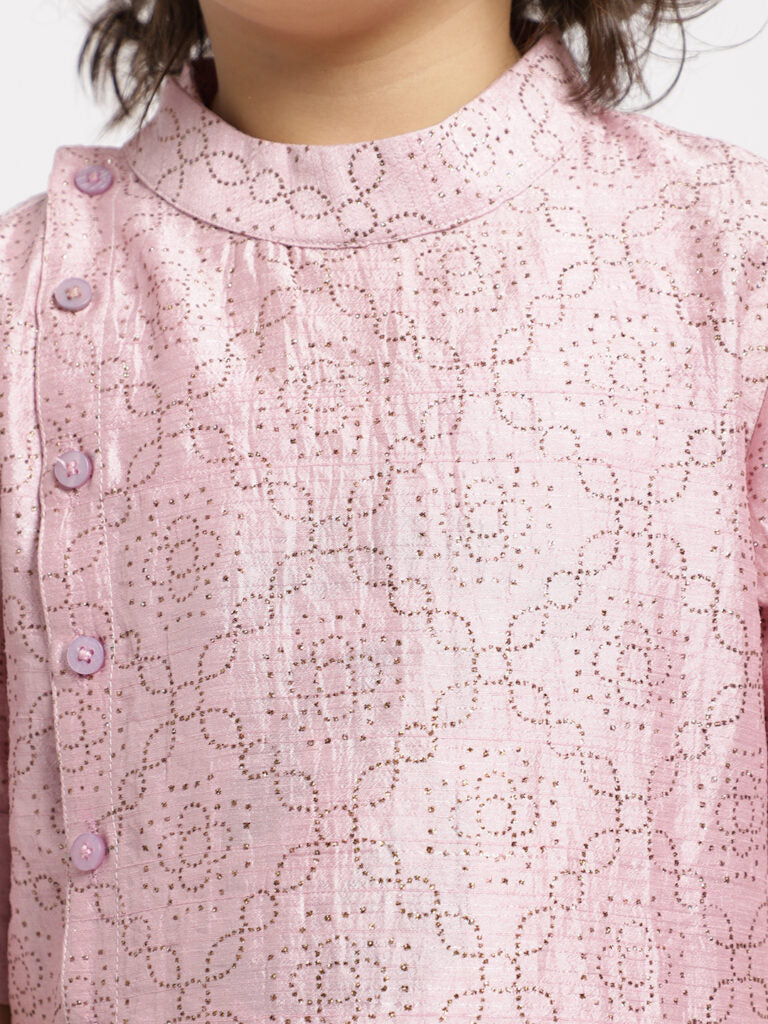 Lavender Kurta Payjama Set Beautify with Golden Glitter