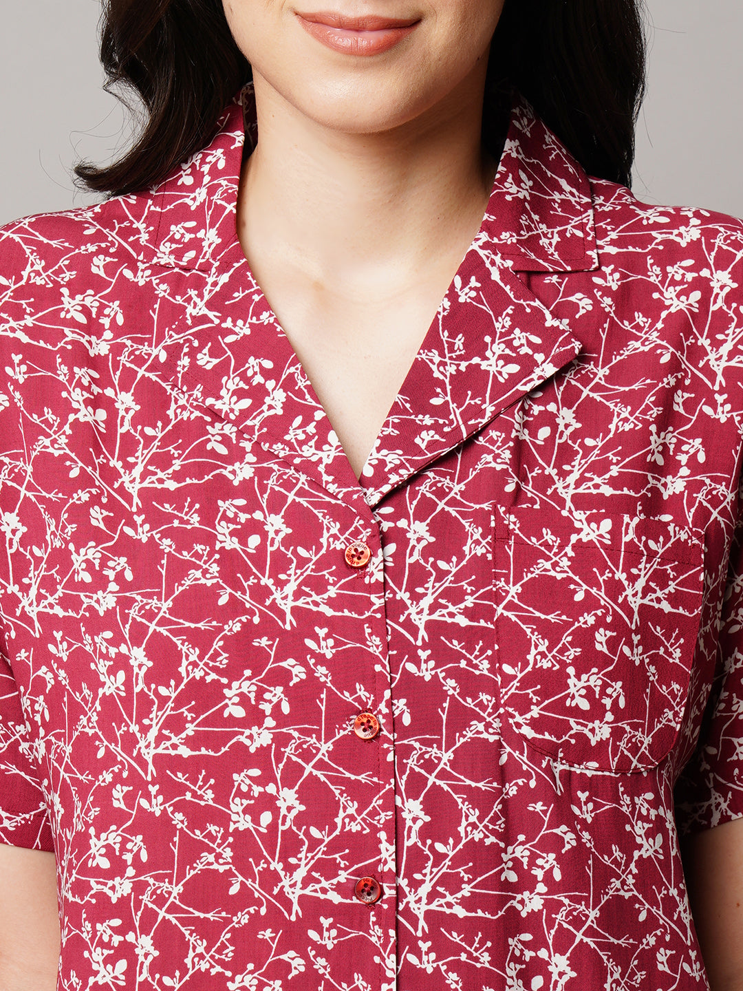 Women 2 Pieces Floral Printed Night suit