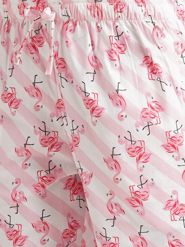 Women Pink Printed Night suit
