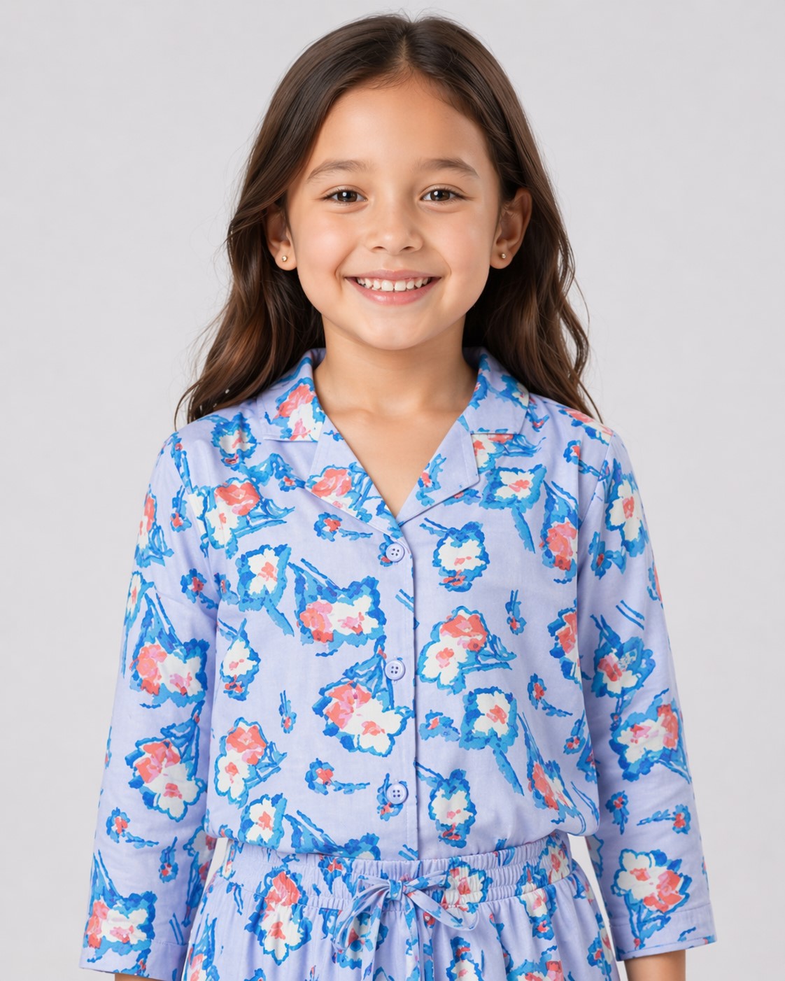 Girls Floral Co-ord Skirt & Shirt Set