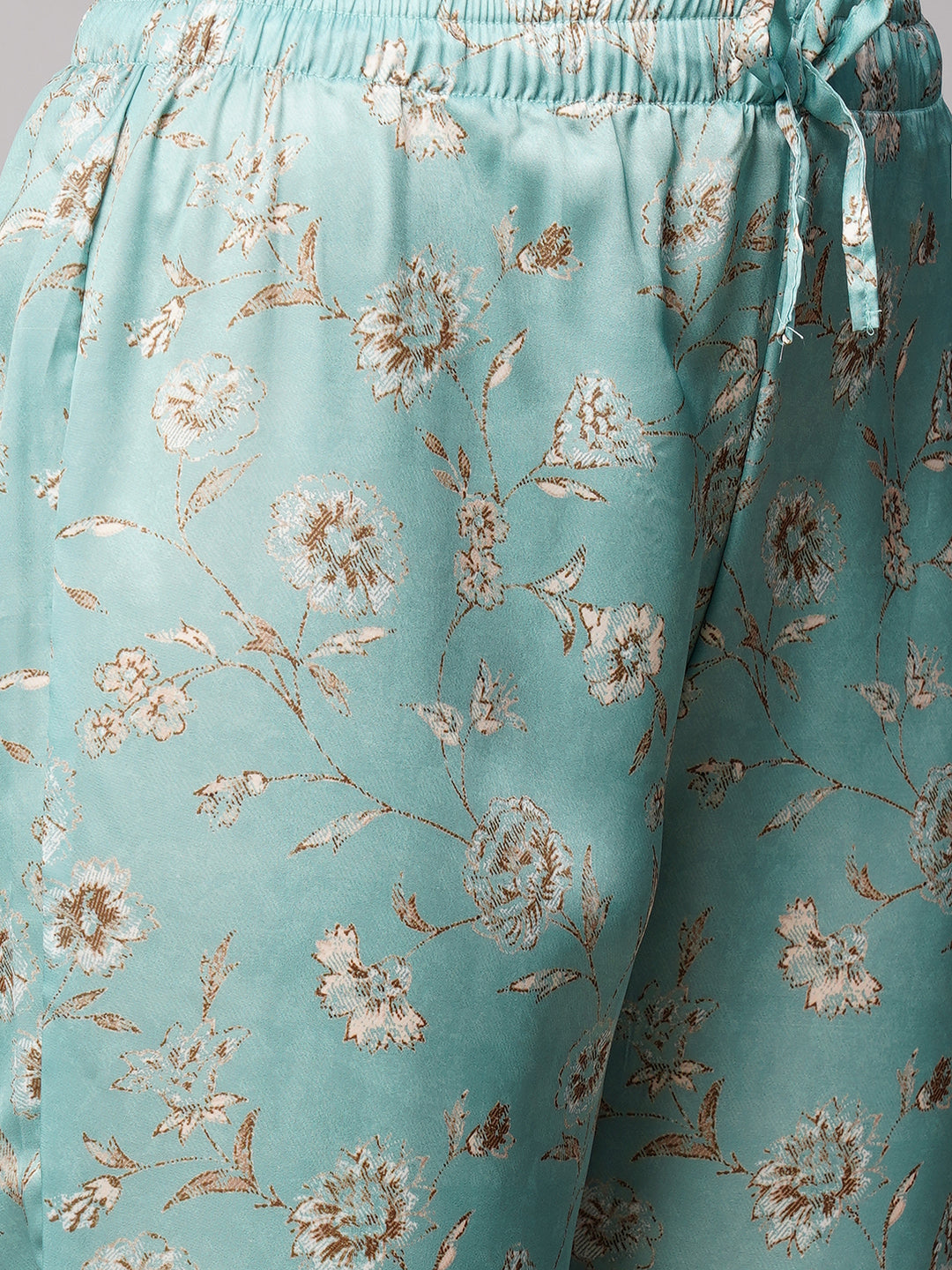 Women 2 Pieces Floral Printed Satin Night suit
