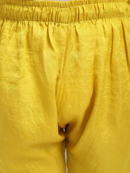 Yellow Full Sleeve Kurta Pyjama Set