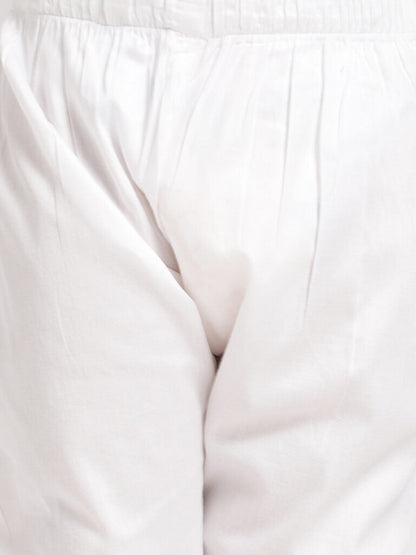 Pale Green Kurta With Gota Grace And Cream Payjama Set