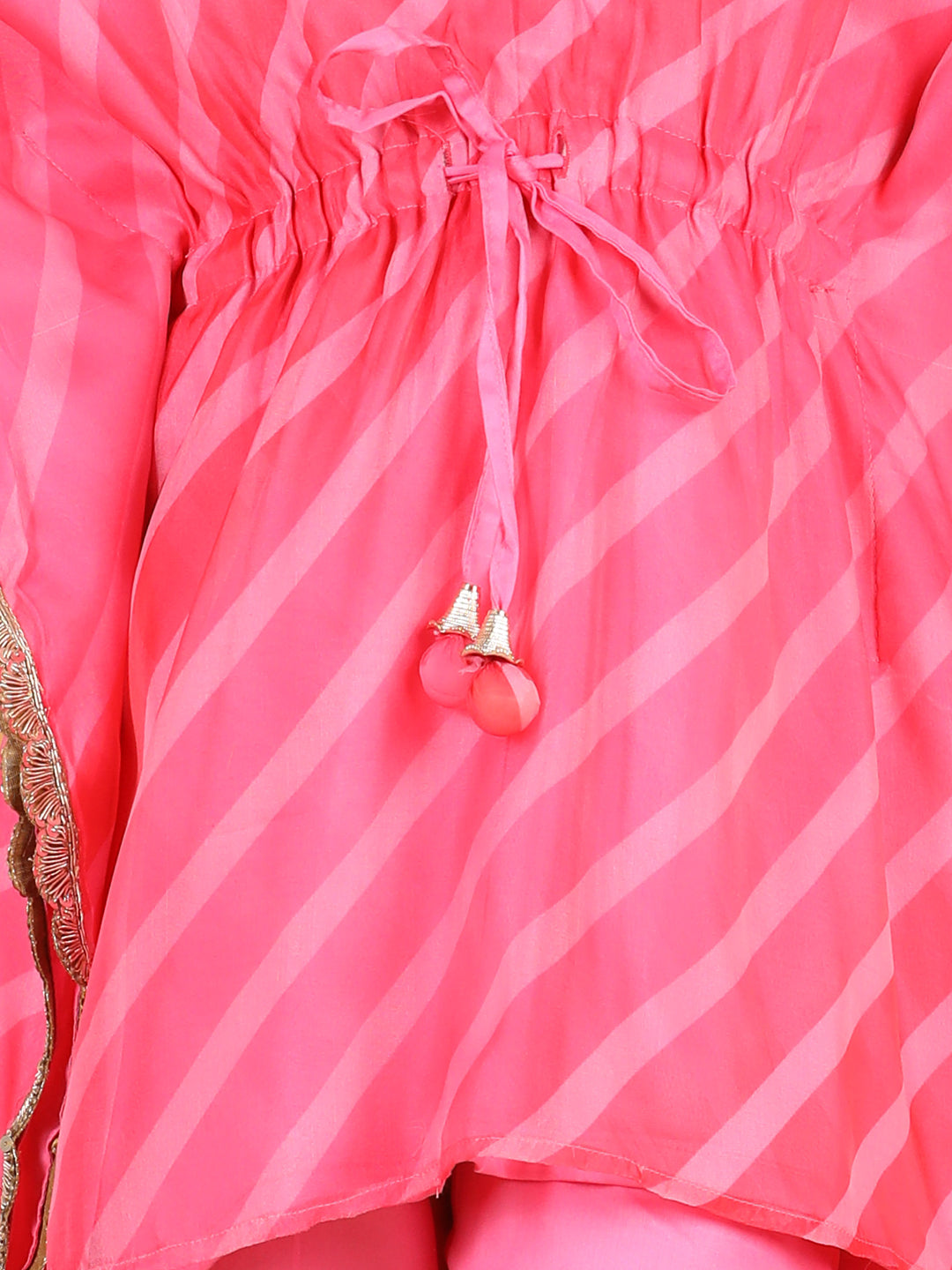 Girls Printed Kaftan Kurta with Trousers