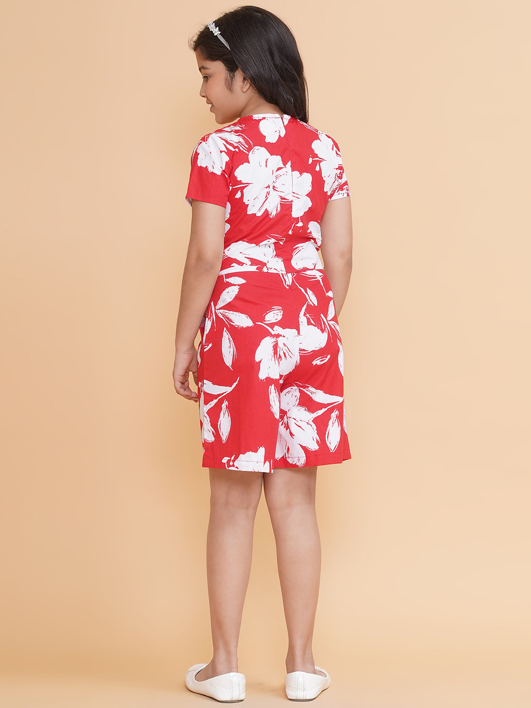 PICCOLO Floral Printed Playsuit-Red