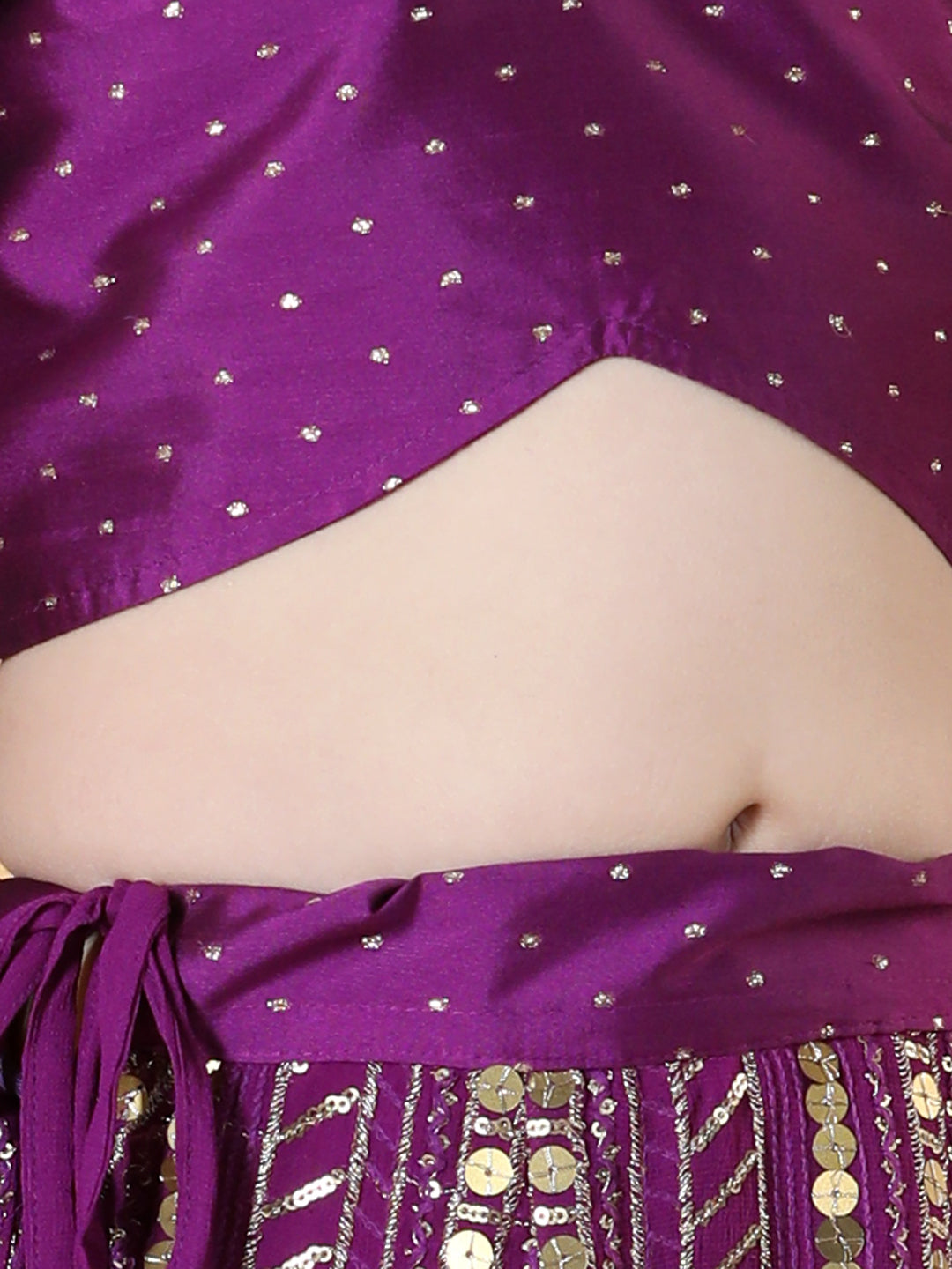 Girls Embellished Thread Work Ready to Wear Lehenga &amp; Blouse With Dupatta