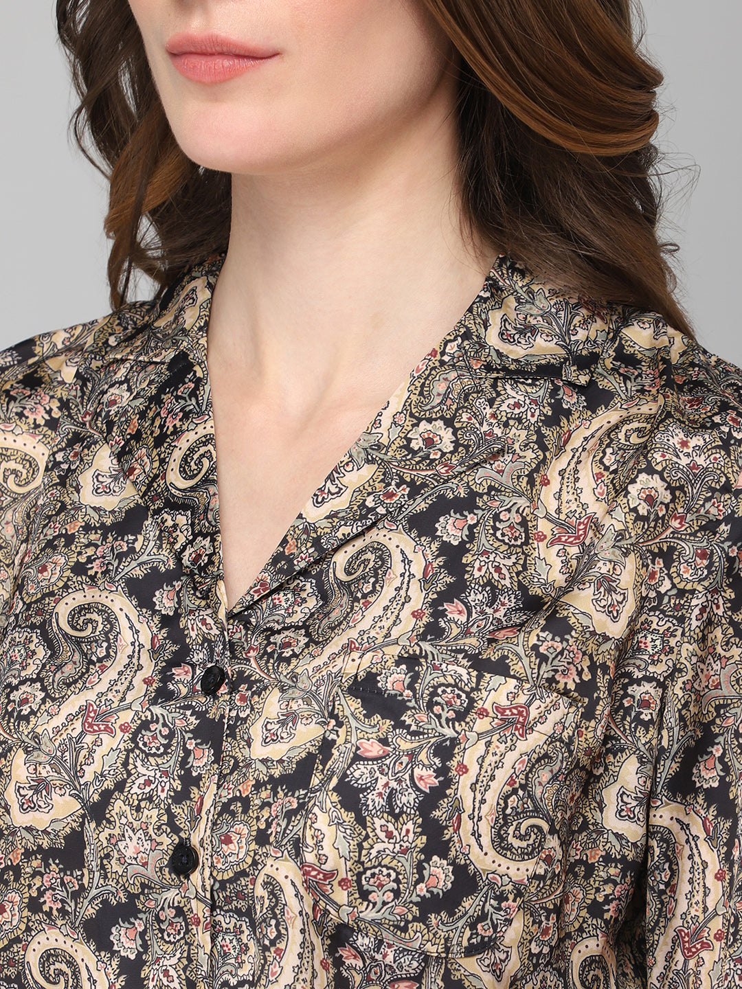 DRAPE IN VOGUE Women Black &amp; Brown Printed Night Suit