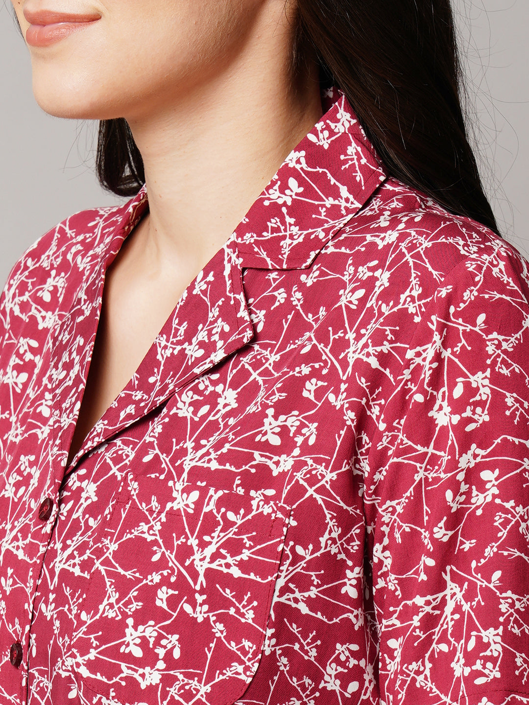 Women 2 Pieces Floral Printed Night suit