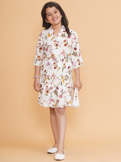 Girls Floral Skirt and Shirt Co-Ord Set