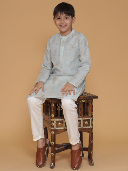 Boys Embroidered Kurta Pyjama Set