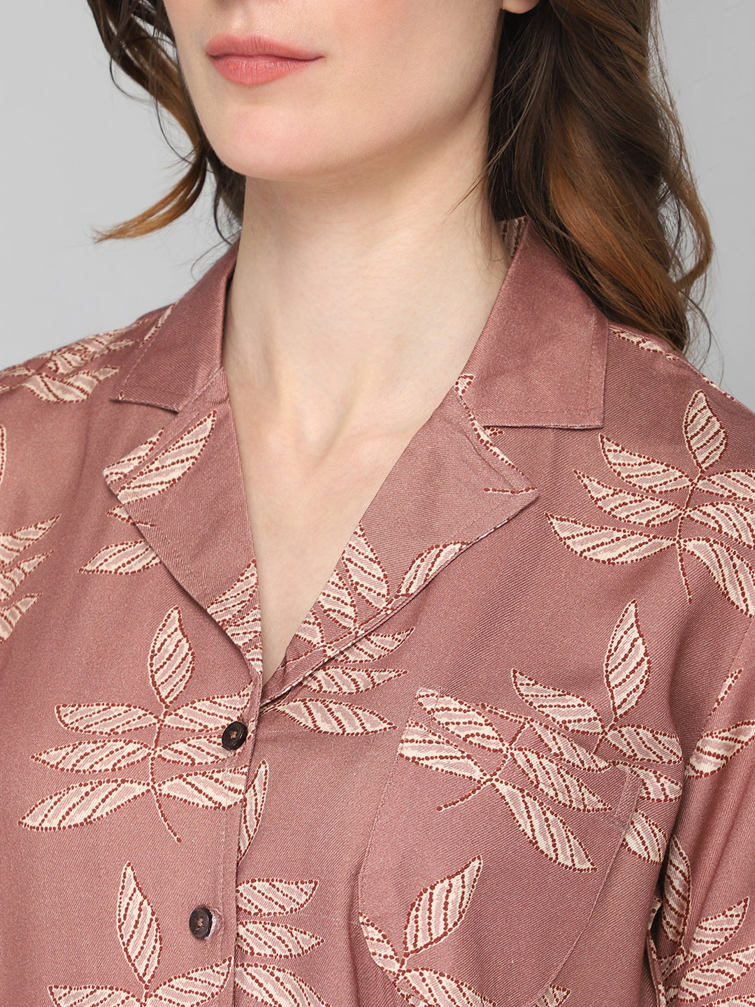 DRAPE IN VOGUE Women Brown Printed Night suit