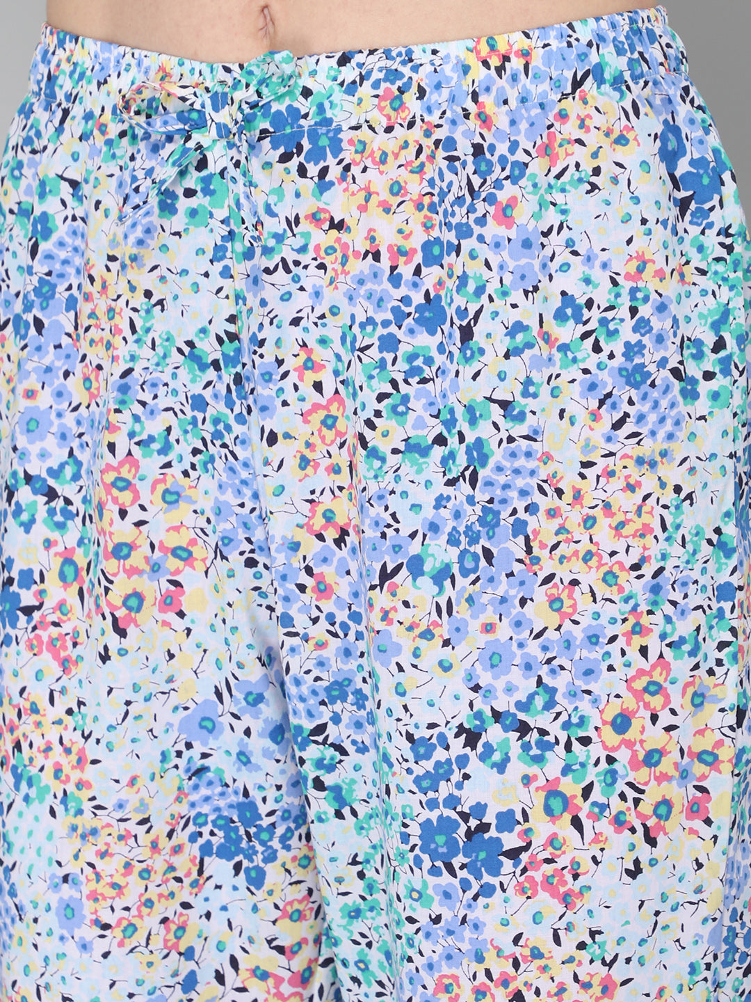 DRAPE IN VOGUE Women Blue &amp; White Printed Night Suit