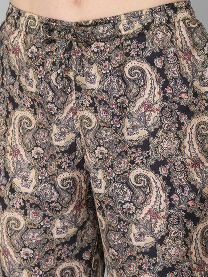 DRAPE IN VOGUE Women Black &amp; Brown Printed Night Suit