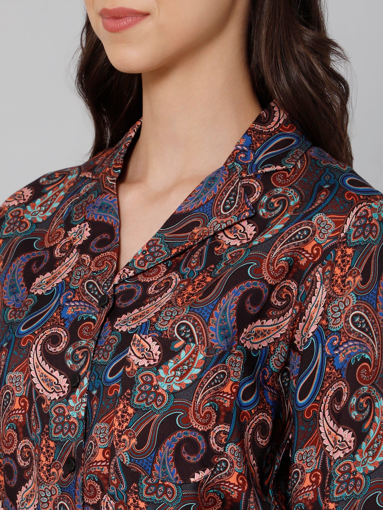 Women Black &amp; Blue Printed Night suit