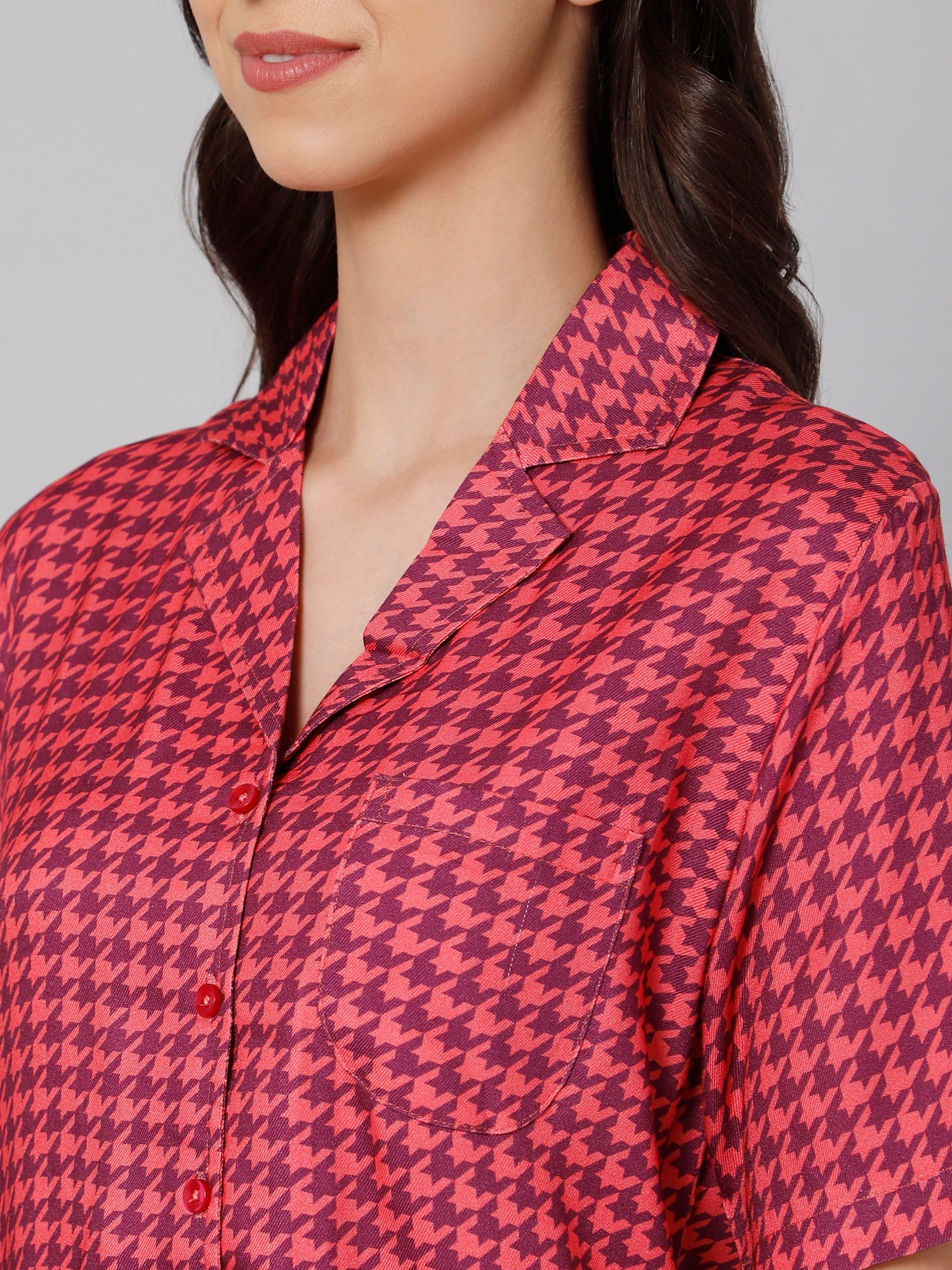 Women Pink Printed Night suit