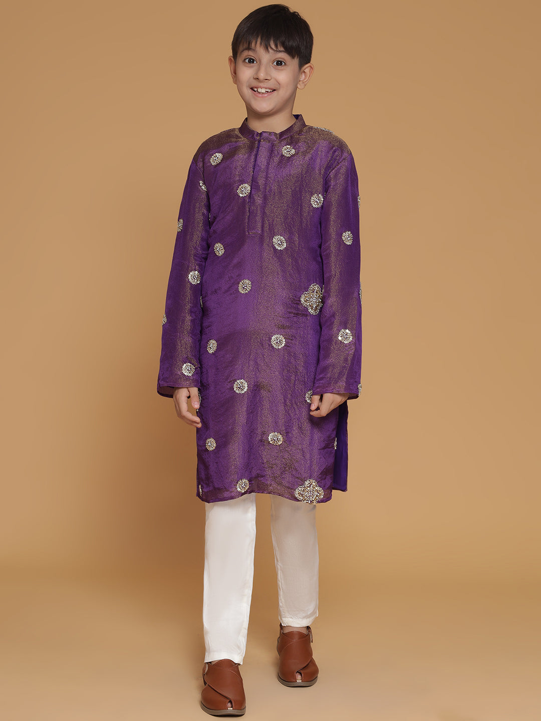 Piccolo- Handwork Kurta Pyjama Set- Purple