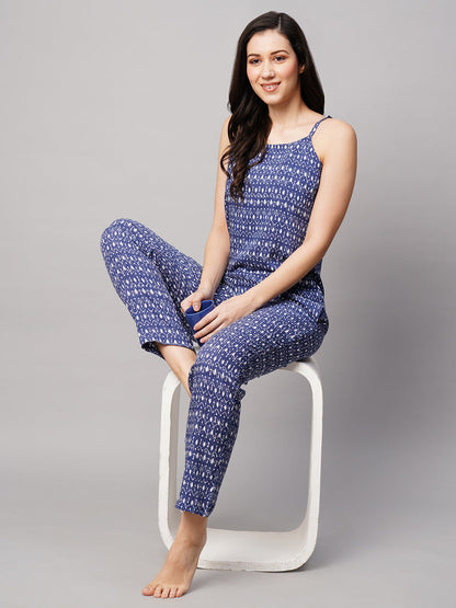 Women 2 Pieces Printed Night suit